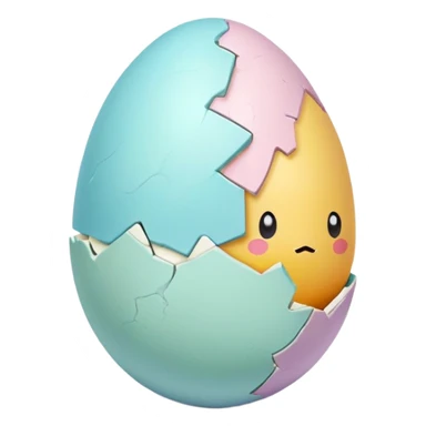 cracked easter egg with surprise inside sticker