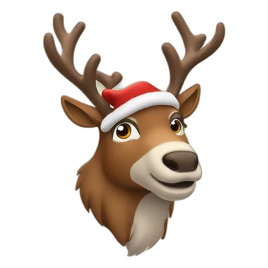 santa claus reindeer sticker