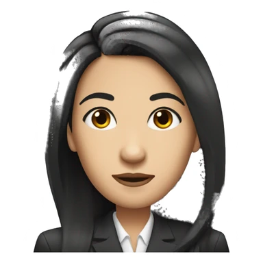Female defense attorney with long black hair  sticker
