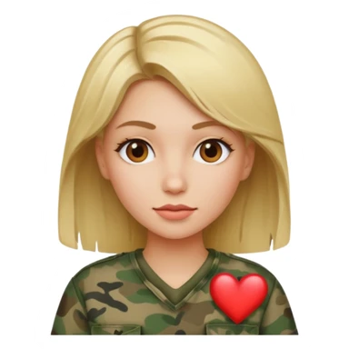 camo heart and blonde woman sticker