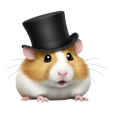 Hamster wearing a top hat sticker