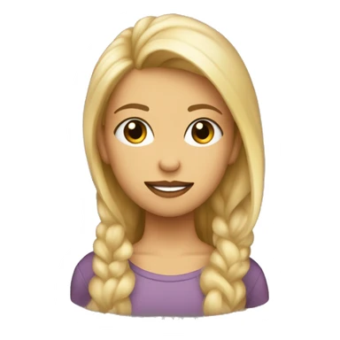 chica de pelo rizo rubio oscuro con ojos color miel y piel clara sticker