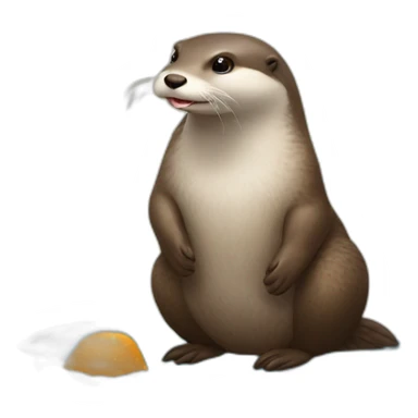 Loutre qui mange une poule sticker