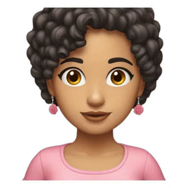 Niña morena cabello rizado sticker