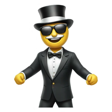 monopoly man celebrating in sunglasses, full body sticker