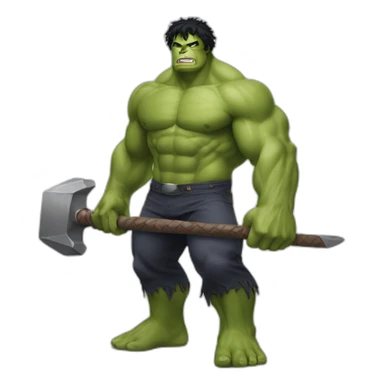 Hulk avec le marteau de thor sticker