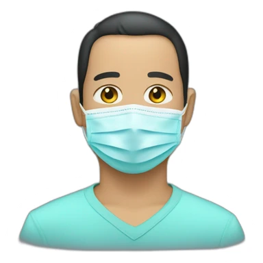 Johny Ive wears a black surgical mask sticker