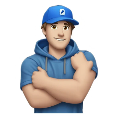 MrBeast wearing a blue cap making heart with a hand sticker