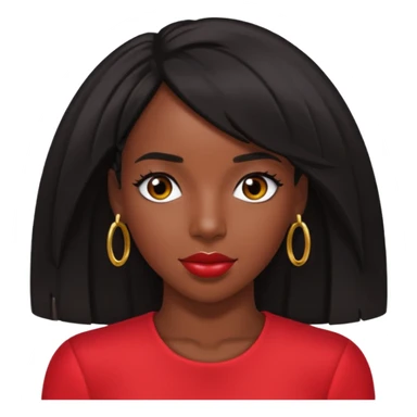 Kelly Rowland with black hair, red outfit sticker