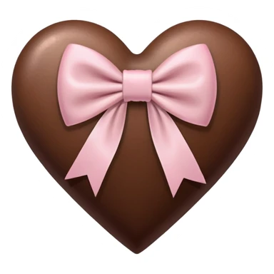 Brown heart with light  bow sticker