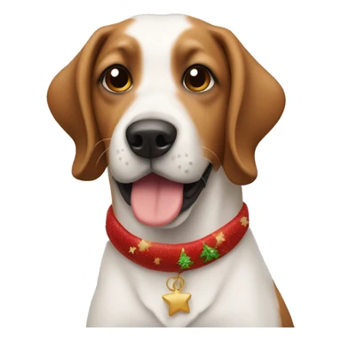 A dog with Christmas fever sticker