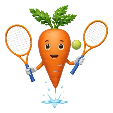 Carrot sweating playing tennis sticker