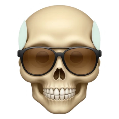 Make a skull face with sunglasses down a bit so you can see his eyes and his left eye brow up a bit sticker