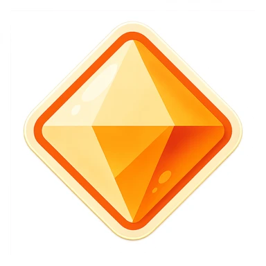 diamond shape carved from ivory. square tilted 45 degrees. full front view sticker