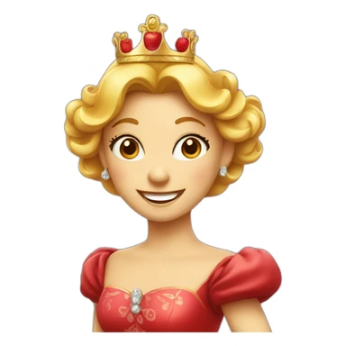 Happy red apple wearing princess dress sticker
