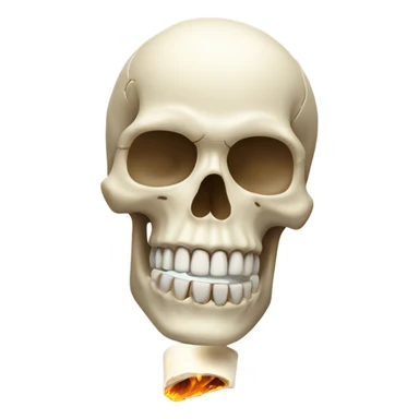 Skull pretending to blazea fake joint sticker