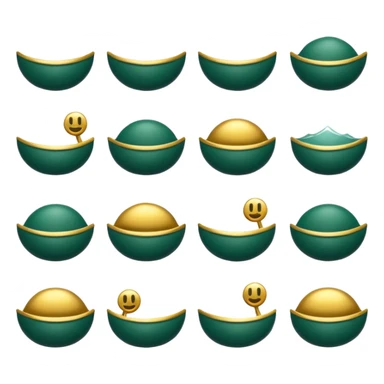 dark green emoji set for luxury seaside accommodation theme sticker