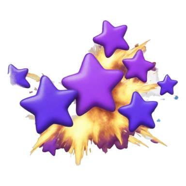 explosion of blue and purple stars with white numbers on it sticker