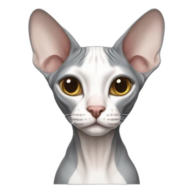 Grey and white sphynx cat sticker