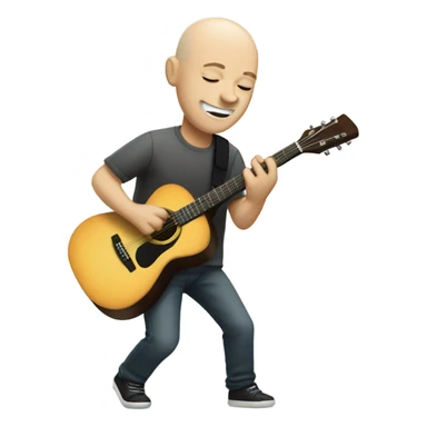 White bald guy playing the guitar sticker