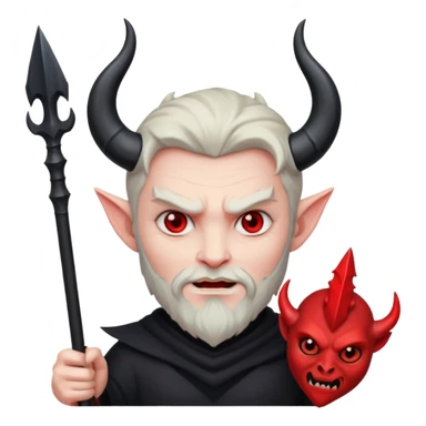 satan holding trident sticker