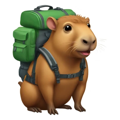 Capibara with backpack sticker