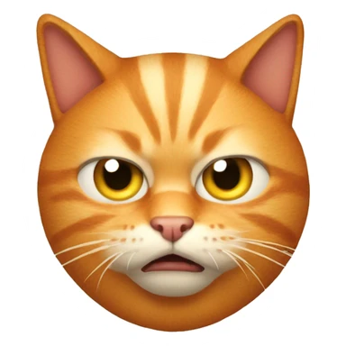 angry fate faced ginger cat sticker