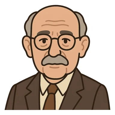 flat toon style portrait of Hans Jonas, German philosopher, neutral background sticker