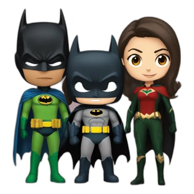 Batman with Damian Wayne and Talia al ghul  sticker