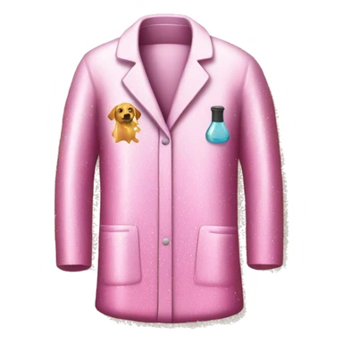 Pink lab coat covered in glitter sticker