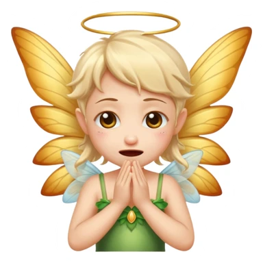 A little fairy, with wings,  , do more different emotional, she cry, smail  tayd , angry, hungry, sticker