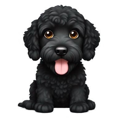 Mini black labradoodle sticker
