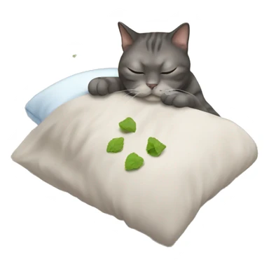 cat sniffing catnip and falling asleep sticker