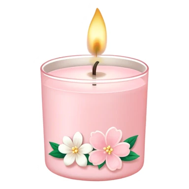 Light pink bath and body works white floral line art candle sticker