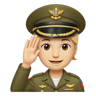 Emoji a la mitad saludo militar sticker