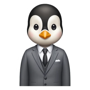 pixelated penguin office worker sticker