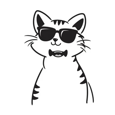 Cool cat wearing sunglasses, looking confident sticker