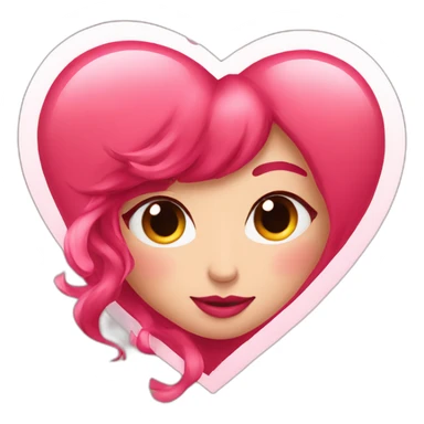 Coeur rouge et  rose sticker