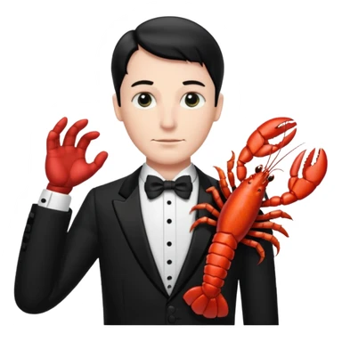 Alfred the butler from batman with lobster claws sticker