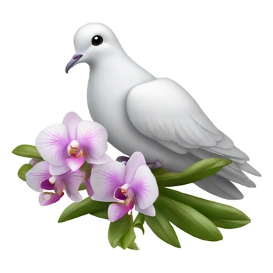 Dove with orchidee  sticker