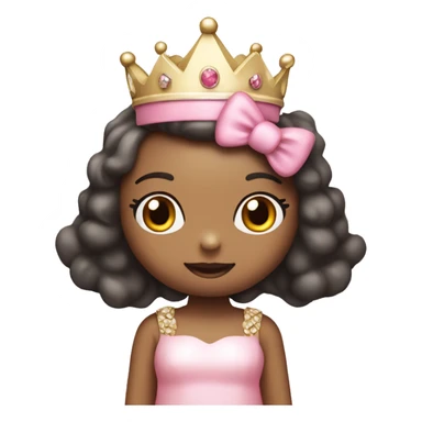 hello kitty with a pink dress and crown , blush pink  sticker