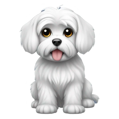 Maltese dog  black sticker