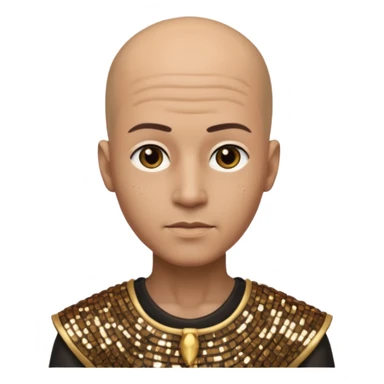 Imhotep from Universal Monsters with bald head, bronze sequin outfit  sticker