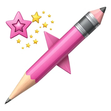 pink heart shooting star effect on end of a sticker