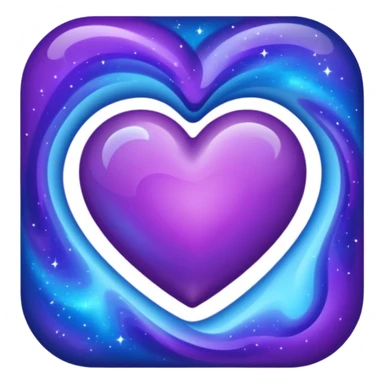 purple galaxy single heart  sticker