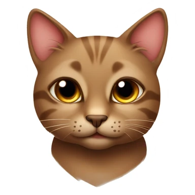 Cute brown cat with hearts in eyes  sticker