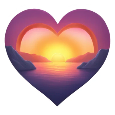 Heart shaped sunrise sticker