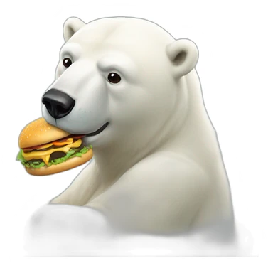 Polar bear eating burger sticker