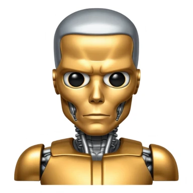 terminator with no hair gold silver bronze  sticker