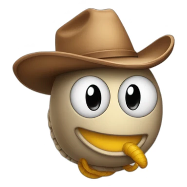 a worm wearing a cowboy hat sticker
